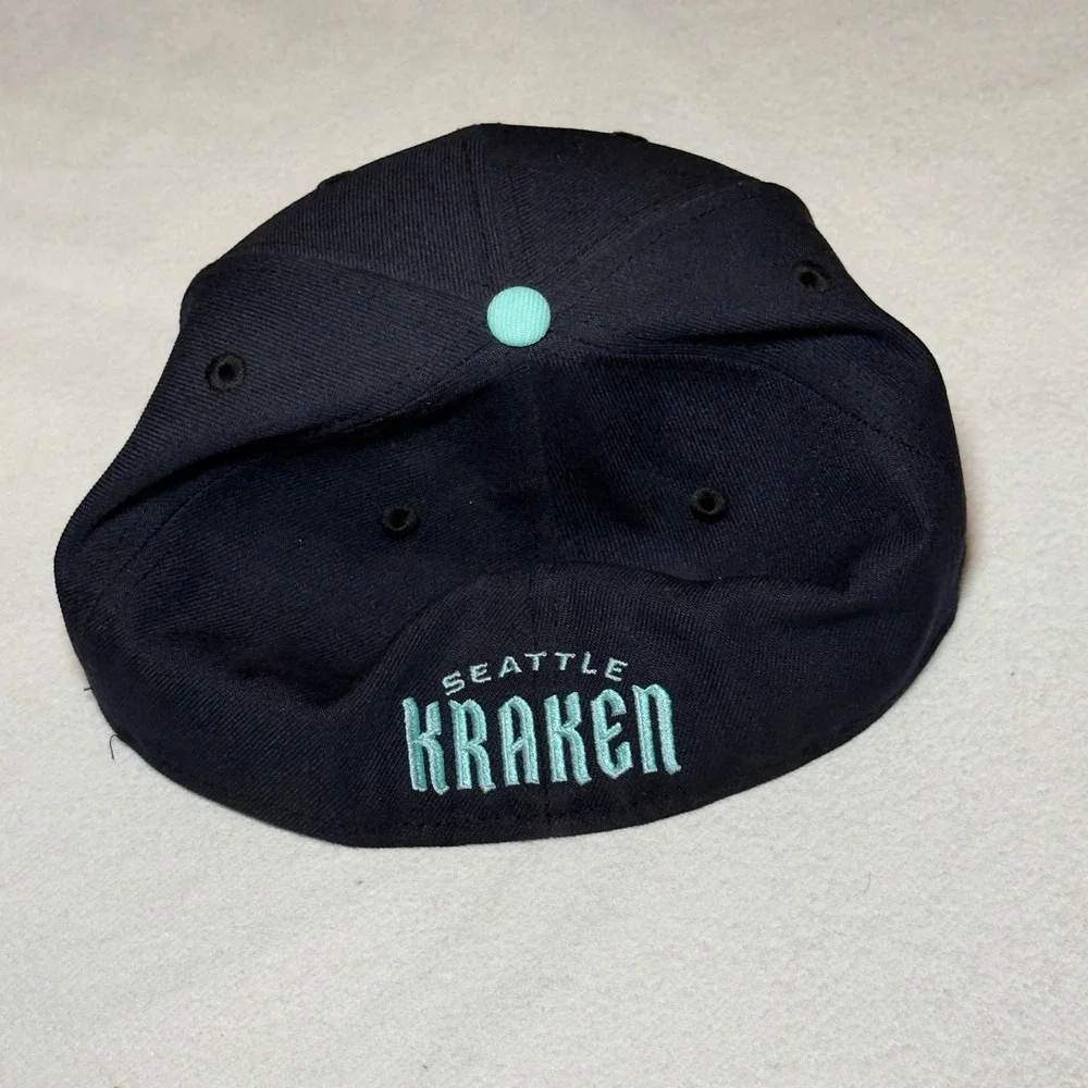 New Era 59FIFTY Seattle Kraken Fitted Hat Navy Teal Anchor Logo 7 3/4 NHL Cap